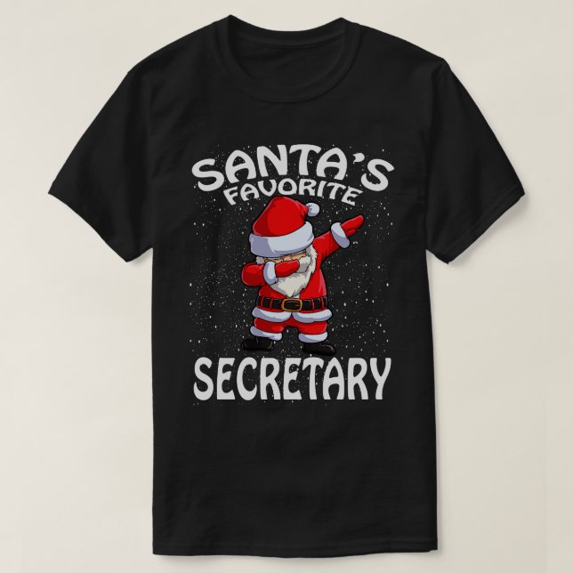 Santas Favourite Secretary Christmas T-Shirt (Design Front)