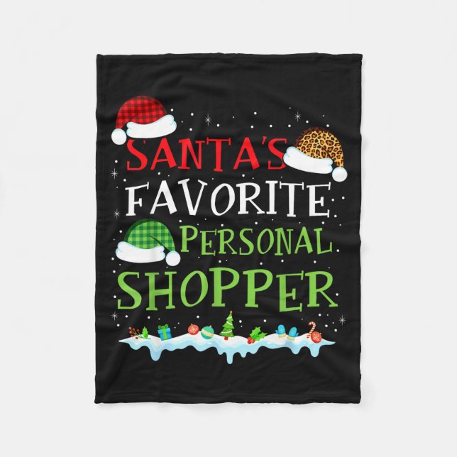 Santa's Favourite Shopper Fun Christmas Consultant Fleece Blanket (Front)