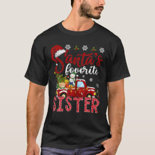 Santa's Favourite Sister Funny Christmas Santa Hat T-Shirt