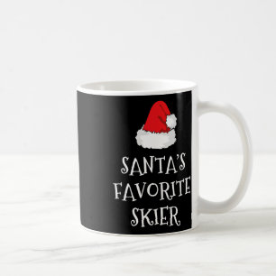 Santa's Favourite Skier Christmas Hat Funny Xmas S Coffee Mug