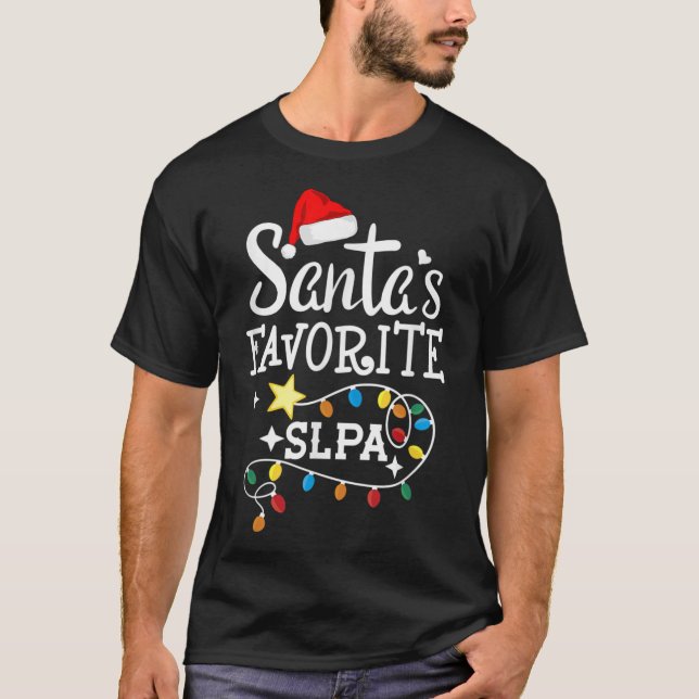 Santa's Favourite SLPA Speech-language Pathology A T-Shirt (Front)