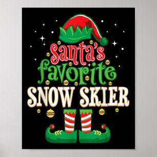 Santas Favourite Snow Skier Skiing Christmas Match Poster