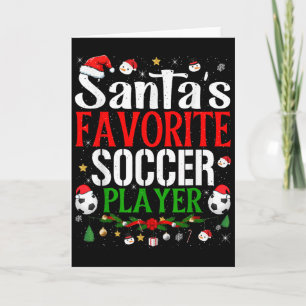 Santas Favourite Soccer Player Christmas Pajama Ap Card