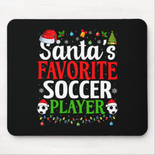 Santa's Favourite Soccer Player Xmas Funny Christm Mouse Pad