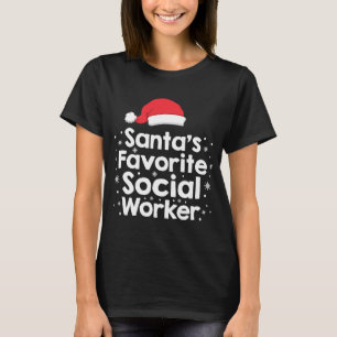 Santas Favourite Social Worker Christmas Costume T-Shirt