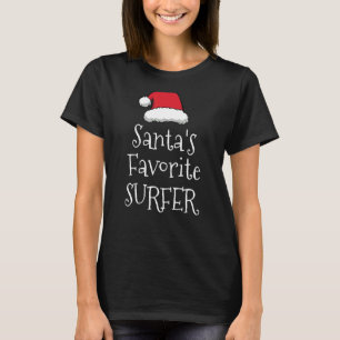 Santas Favourite Surfer Christmas Surfing T-Shirt