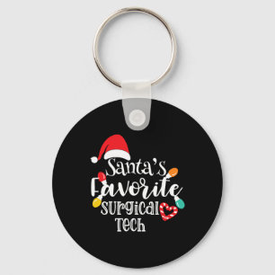 Santa's Favourite Surgical Tech Christmas Lights S Key Ring
