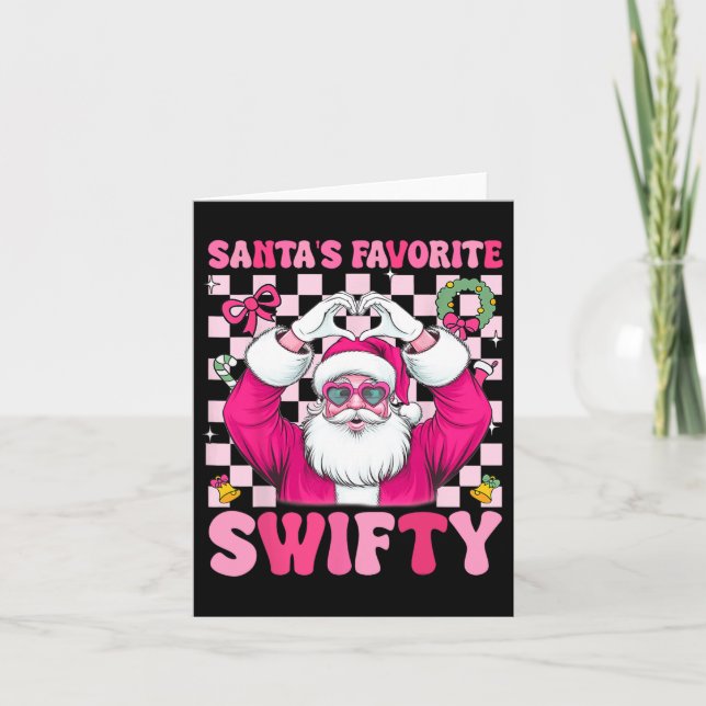 Santa's Favourite Swifty Merry Christmas Groovy Xm Card (Front)