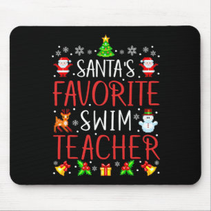 Santa's Favourite Swim Teacher Xmas Matching  Mouse Pad