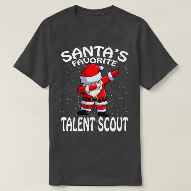 Santas Favourite Talent Scout Christmas T-Shirt (Design Front)