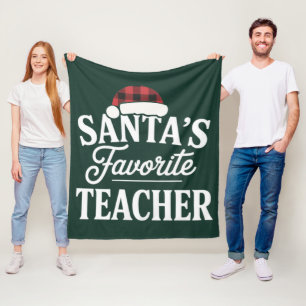 Santa's Favourite Teacher Christmas Teach Students Fleece Blanket