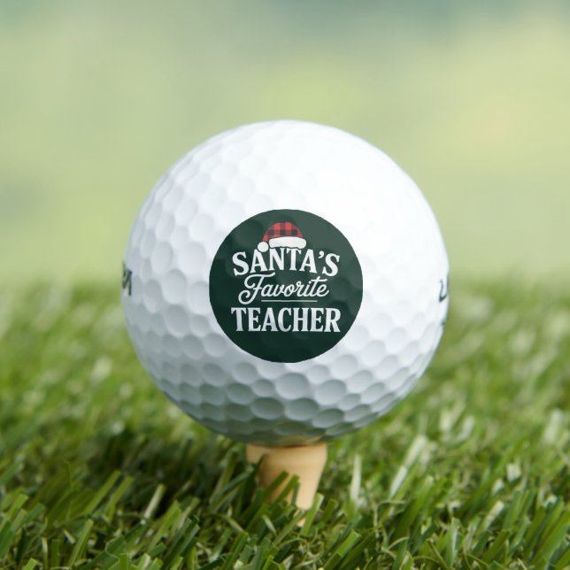 Santa's Favourite Teacher Christmas Teach Students Golf Balls (Insitu Tee)