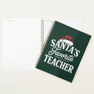 Santa's Favourite Teacher Christmas Teach Students Planner