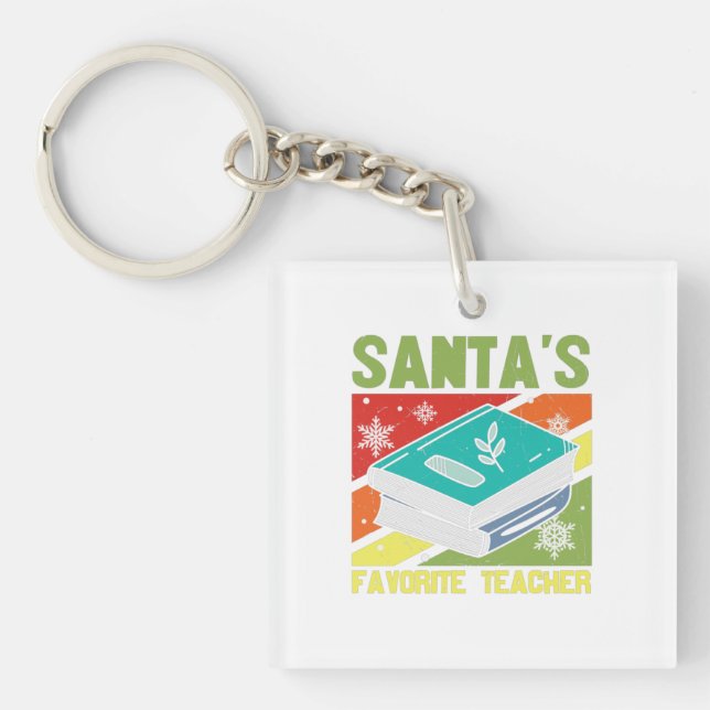 Santa's Favourite Teacher Key Ring (Front)
