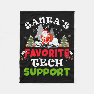 Santa's Favourite Tech Support Funny Christmas Vac Fleece Blanket