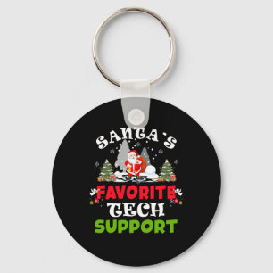 Santa's Favourite Tech Support Funny Christmas Vac Key Ring