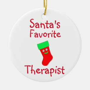 Santa's Favourite Therapist Ceramic Ornament