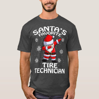 Santas Favourite Tire Technician Christmas T-Shirt