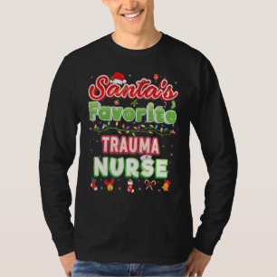 Santa's Favourite Trauma Nurse Christmas Santa Hat T-Shirt