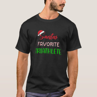 Santa's Favourite Triathlete Christmas Triathlon T-Shirt