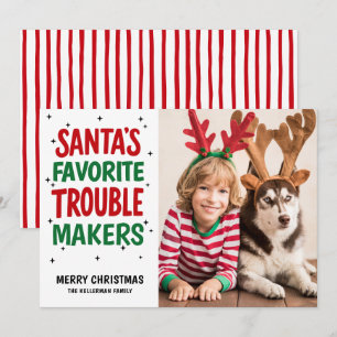 Santa's Favourite Trouble Maker Christmas Holiday Card