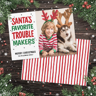 Santa's Favourite Trouble Maker Christmas Holiday Card