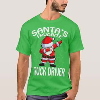 Santas Favourite Truck Driver Christmas T-Shirt