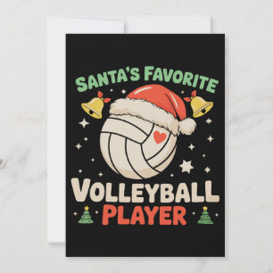Santa's Favourite Volleyball Player Christmas Xmas Invitation
