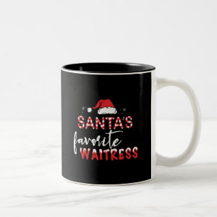 Santa's Favourite Waitress Two-Tone Coffee Mug