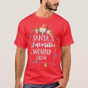 Santa's Favourite Wound Nursing Crew Christmas Gno T-Shirt
