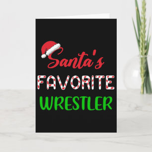 Santas Favourite Wrestler Funny Wrestling Christma Card