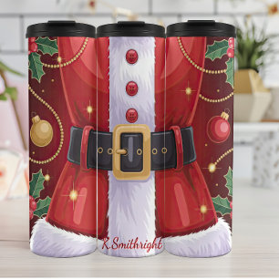 Santa's Festive Belt and Suit Thermal Tumbler