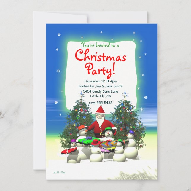 Santas First Stop Children's Christmas Party Invitation (Front)