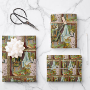 Santa's First Visit Wrapping Paper Sheet