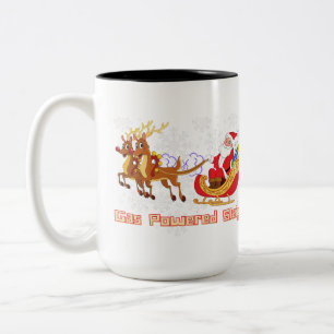 Santa's Gassy Sleigh Two-Tone Coffee Mug
