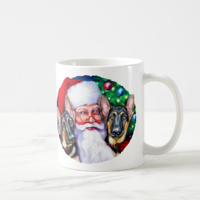 Santa's German Sheperd Dogs Coffee Mug (Right)