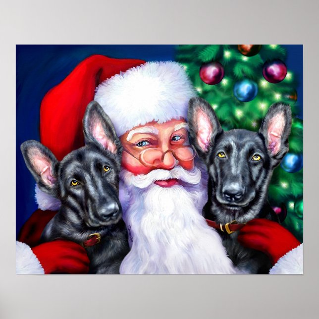 Santas German Shepherd Dogs BLK Poster (Front)