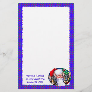 Santas German Shepherd Dogs Stationery