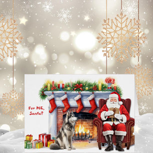 Santa's Gift Alaskan Malamute Dog Holiday