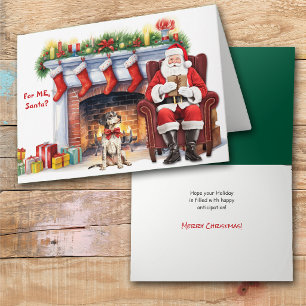 Santa's Gift Catahoula Leopard Dog Holiday Card