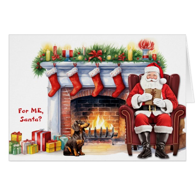 Santa's Gift Dachshund Dog Christmas (Front Horizontal)