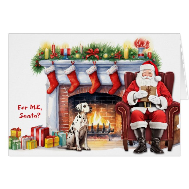Santa's Gift Dalmatian Dog Christmas (Front Horizontal)