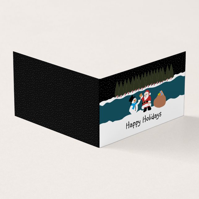 Santa's Gift, Family Photo Christmas Card (Outside)