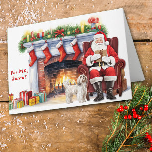Santa's Gift Havanese Dog Christmas Holiday Card