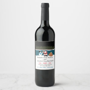 Santa's Gift To Snowman Wine Label