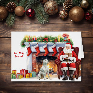 Santa's Gift White Pitbull Dog Holiday