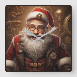 Santa's Greetings Square Wall Clock