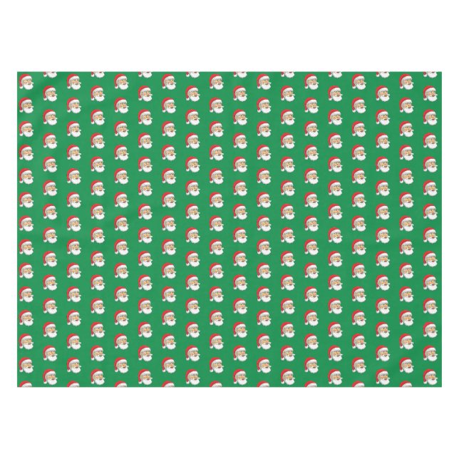 Santa's Happy Face Tablecloth (Front (Horizontal))