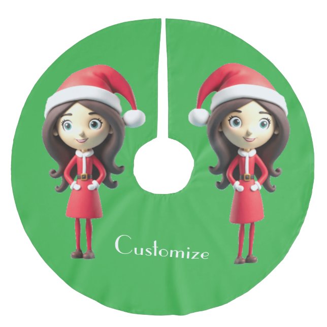Santa's Happy Helper  Thunder_Cove  Brushed Polyester Tree Skirt (Front)