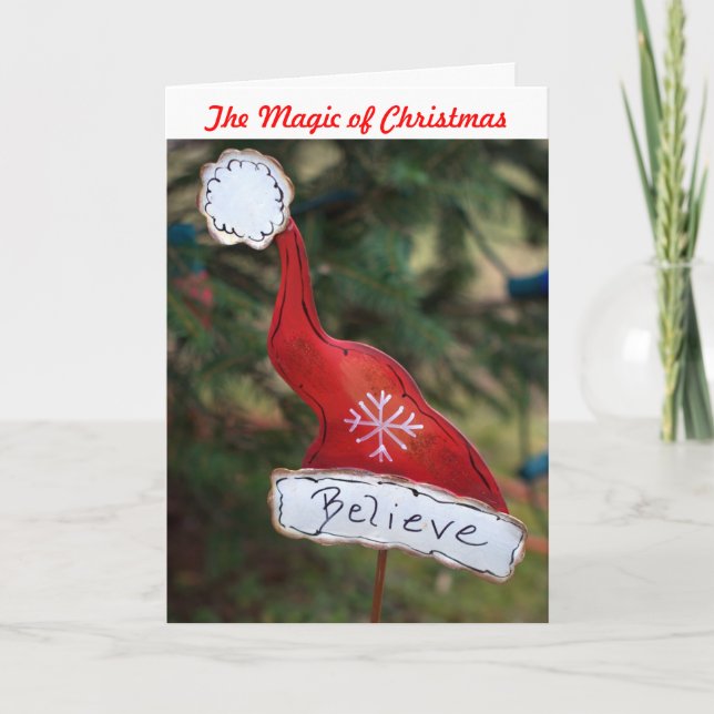 Santa's Hat Believe Christmas Card (Front)